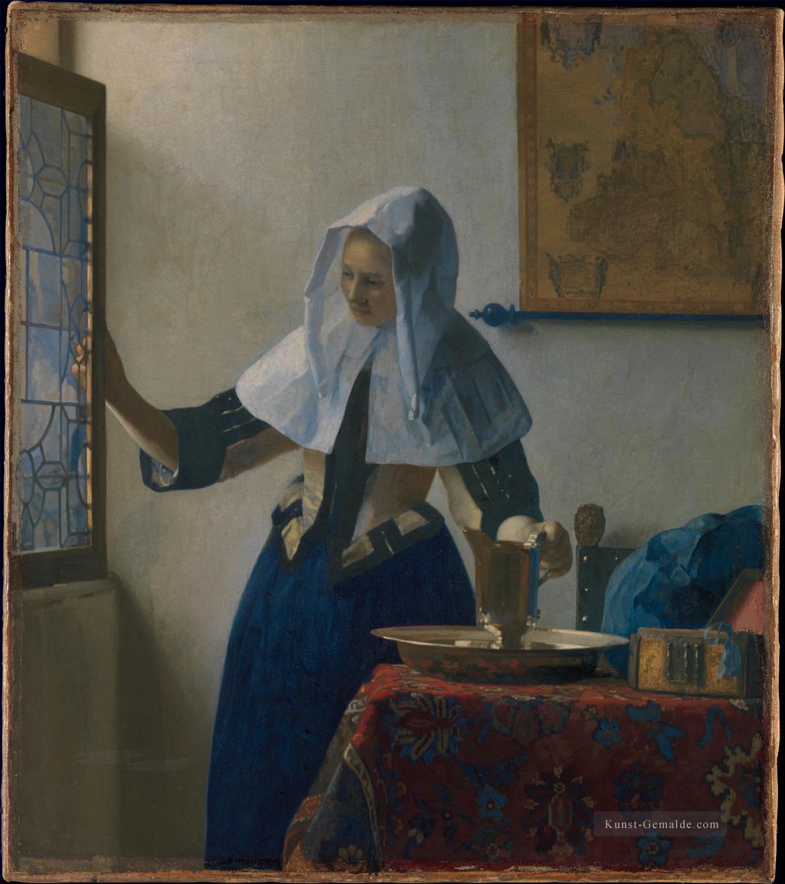 Junge Frau mit einem Wasserkrug Barock Johannes Vermeer Ölgemälde